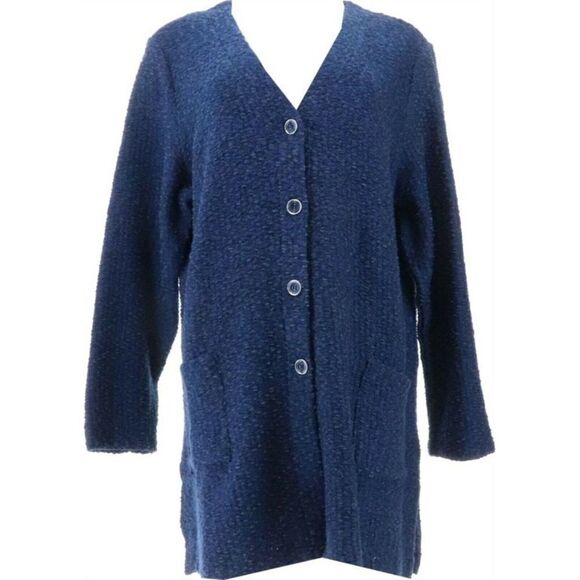 GRAVER Susan Graver Novelty Slub-Knit Cardigan - Picture 3 of 6